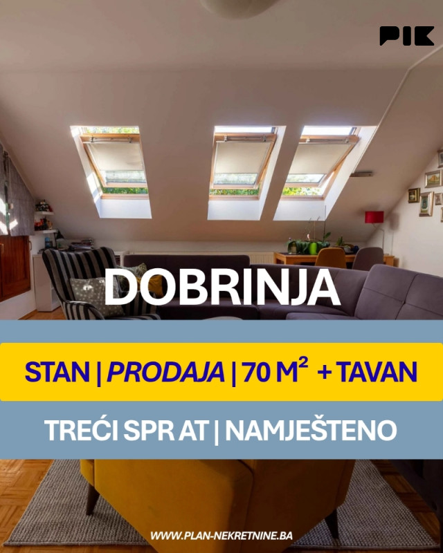 Dobrinja | Lijepo uređen stan sa tavanskim prostorom | 70 m2