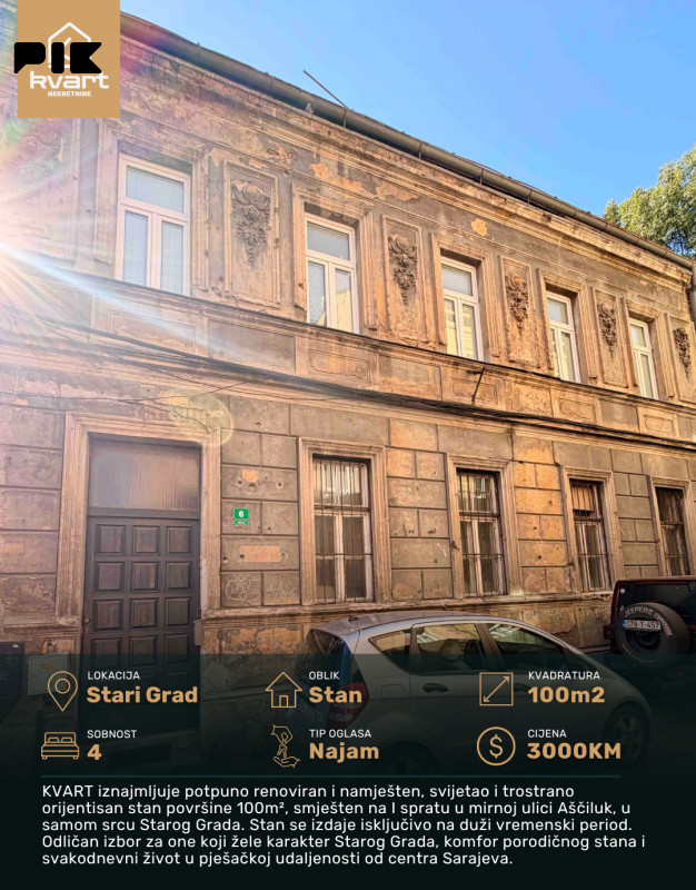 Stan Sarajevo - Baščaršija - Stari Grad 100m2 2