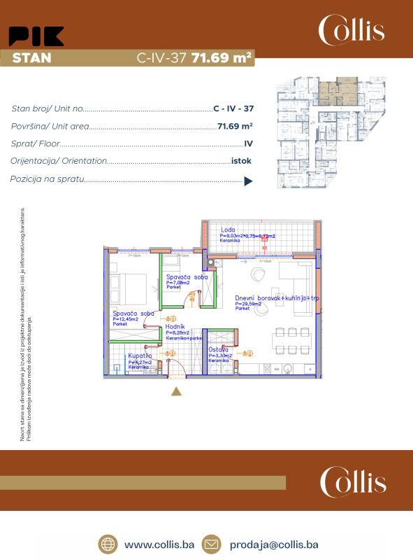 Stanovi i apartmani Sarajevo - Novi Grad 71.69m2 3