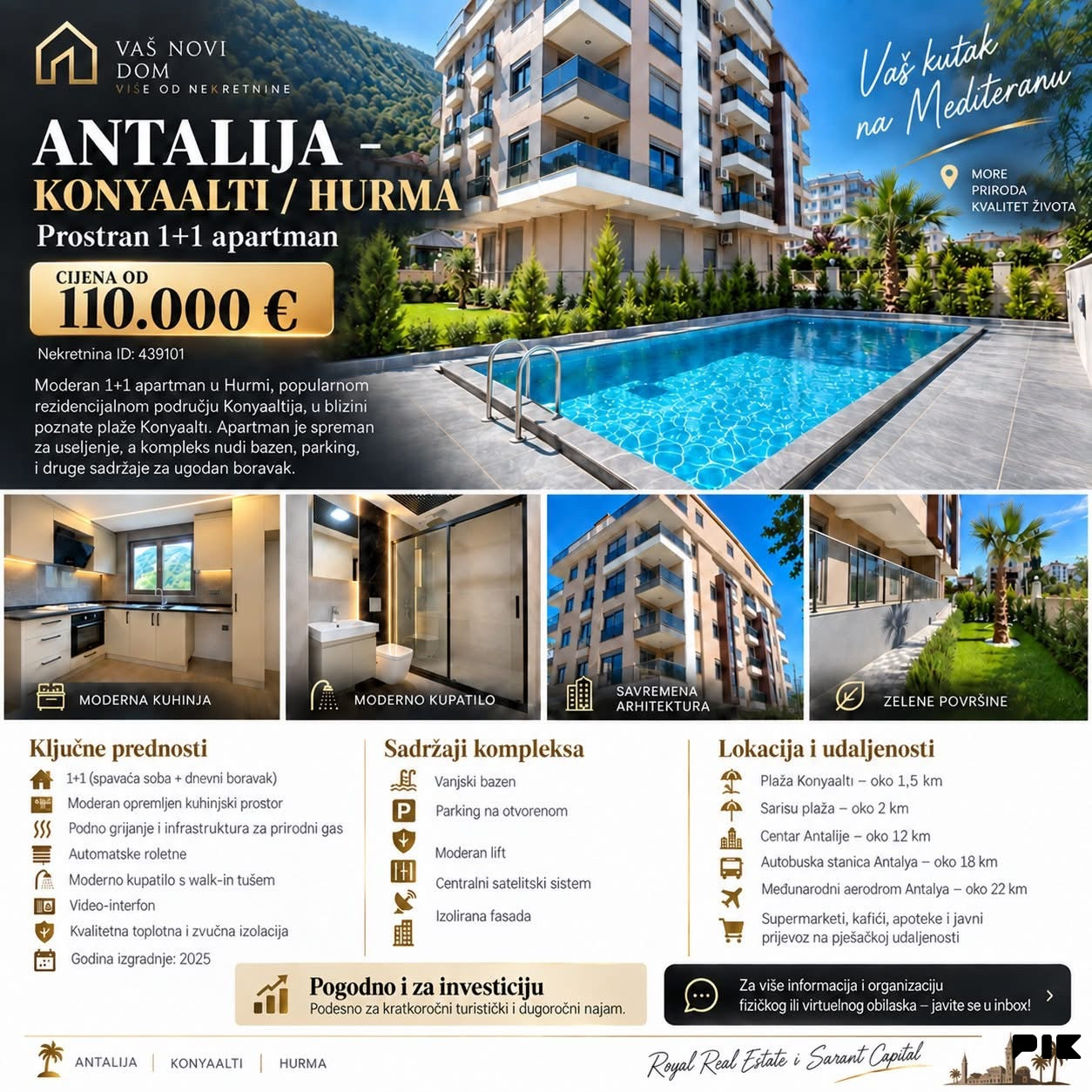 Stanovi/ Apartmani Antalija Turska