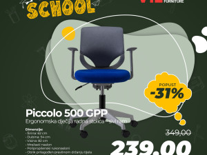 Piccolo 500 GPD dječija radna stolica -sivi ram