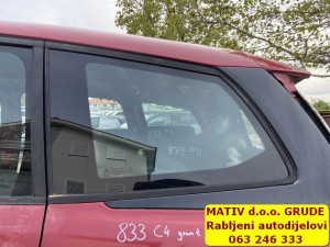 BOČNO staklo ZADNJE LIJEVO Citroen C4 Grand Picasso 2014