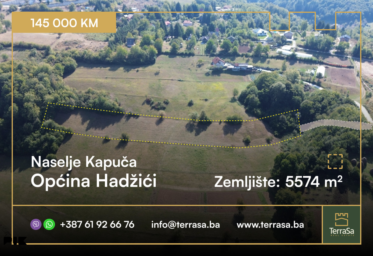 Zemljište 5574 m2/ Tarčin/ Hadžići
