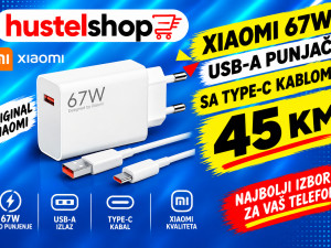 XIAOMI 67W USB-A PUNJAČ SA TYPE-C KABLOM