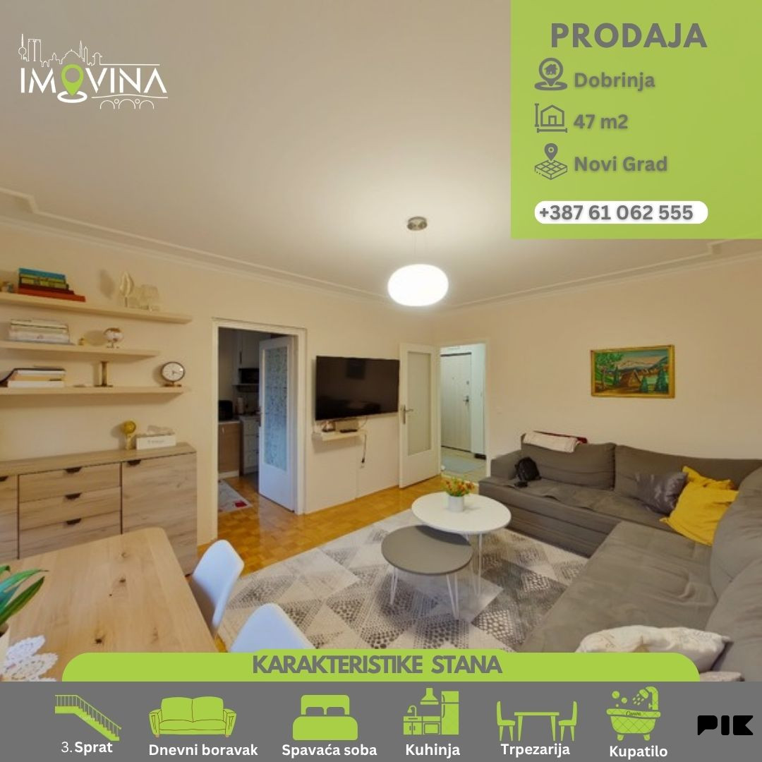 100979 Dvosoban stan sa balkonom 47m2, Dobrinja