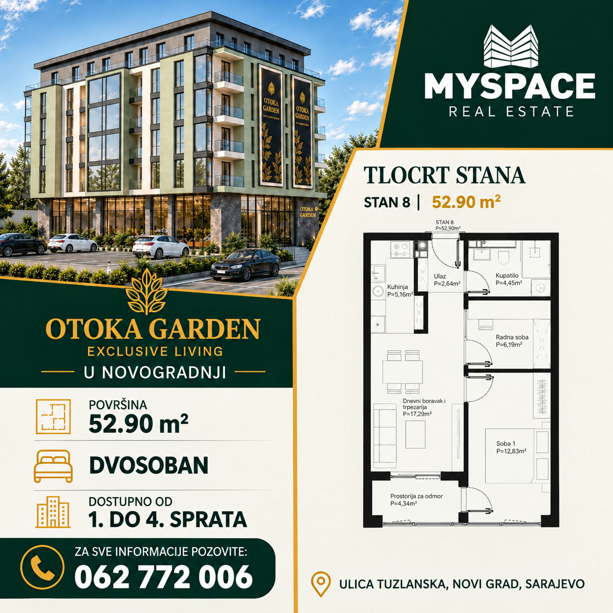 MY SPACE/ Stan/ Dvosoban/ OTOKA GARDEN/ 53m2