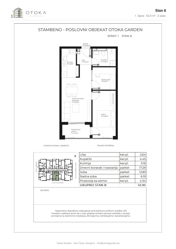MY SPACE/ Stan/ Dvosoban/ OTOKA GARDEN/ 53m2 2