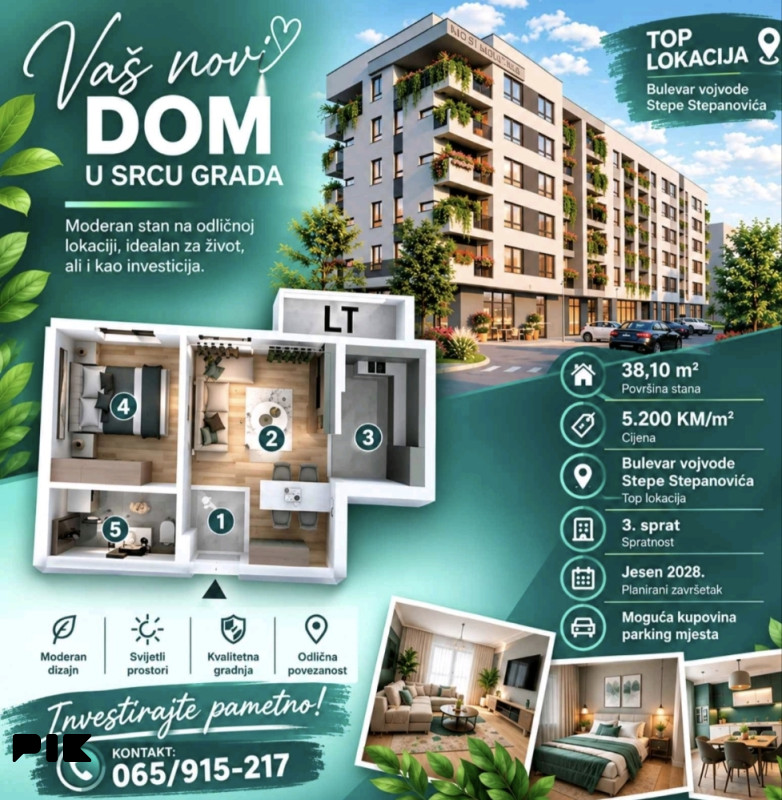 Stan od 38,10 m2 u ulici Stepe Stepanovića