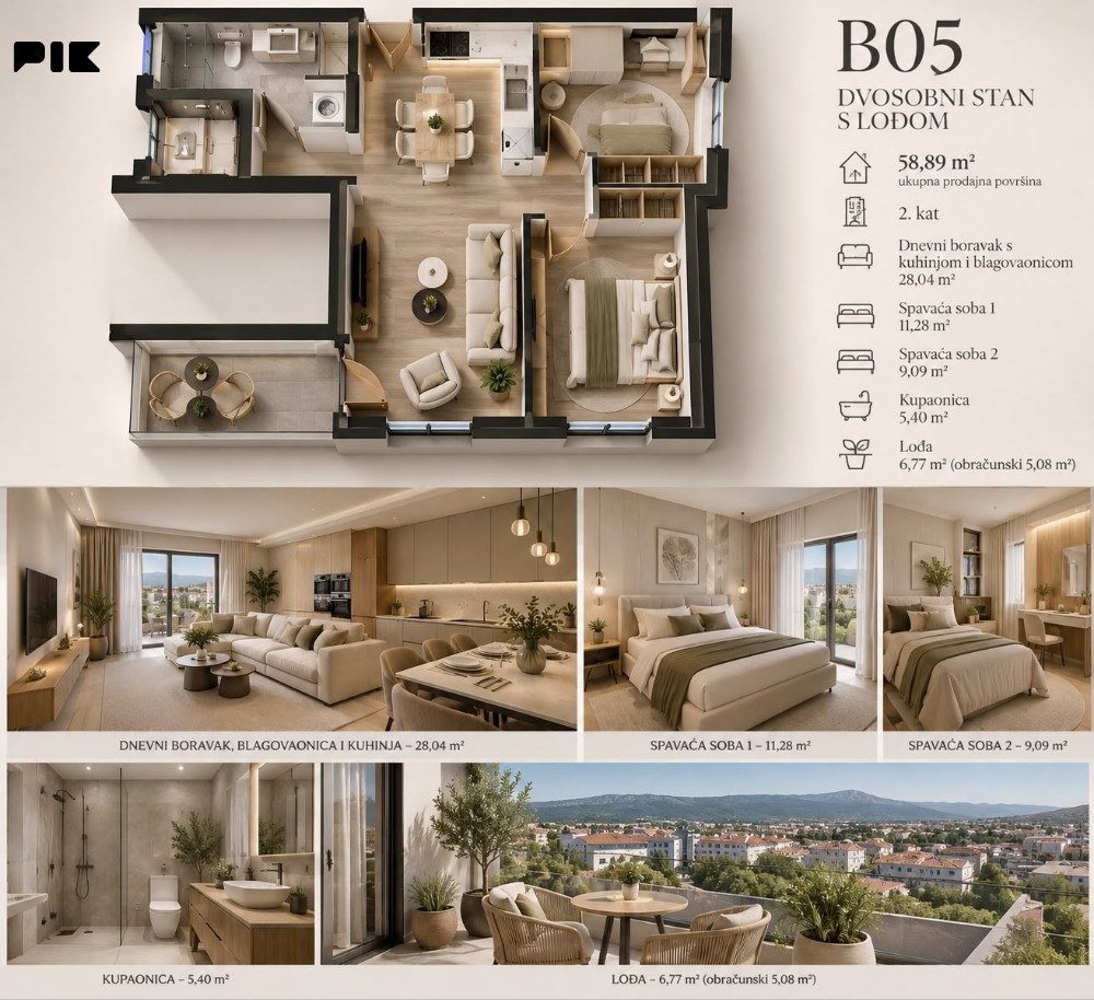 Ljubuški Living / dvosobni stan 58.89m2 B05 u izgradnji