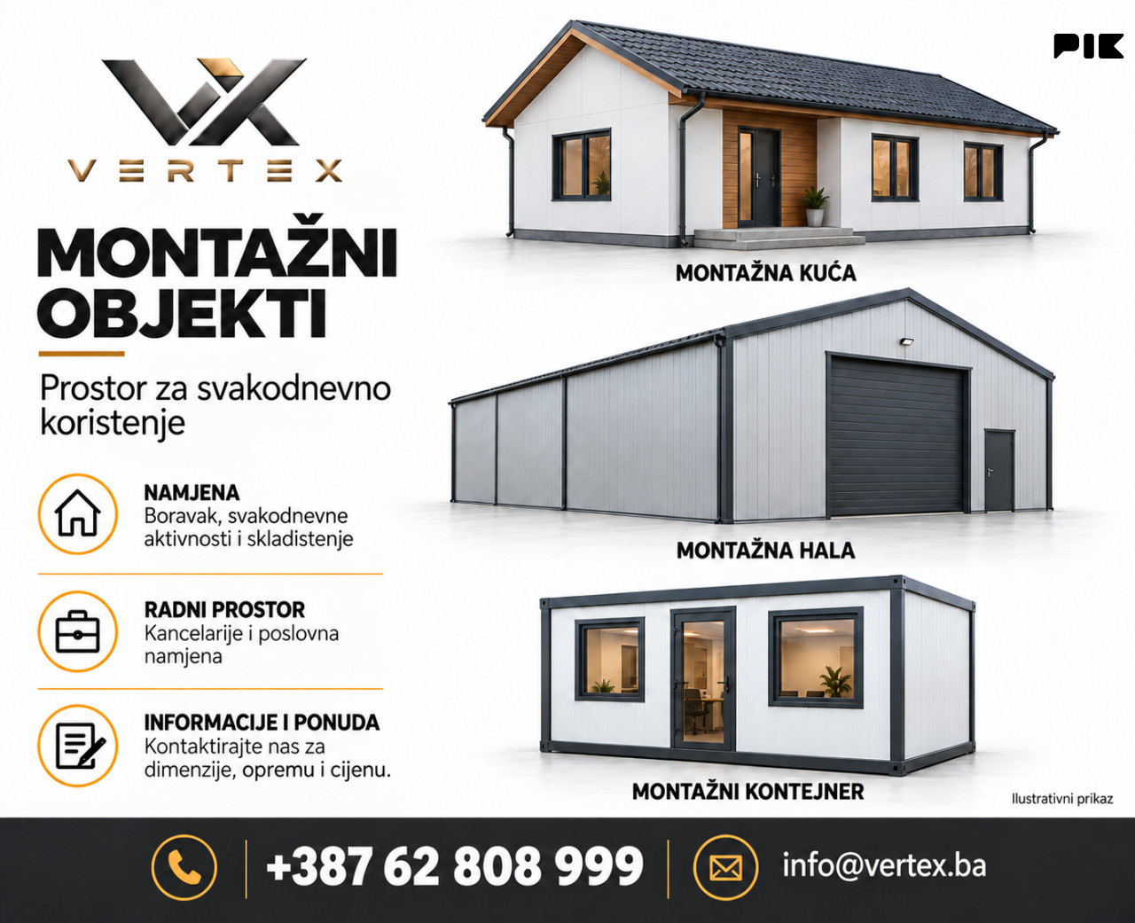 Montažni objekti po mjeri: hale, kuce, kontejneri, garaze