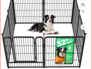 Ograda, boks za štenad, pse, visina 80 cm, 8 panela