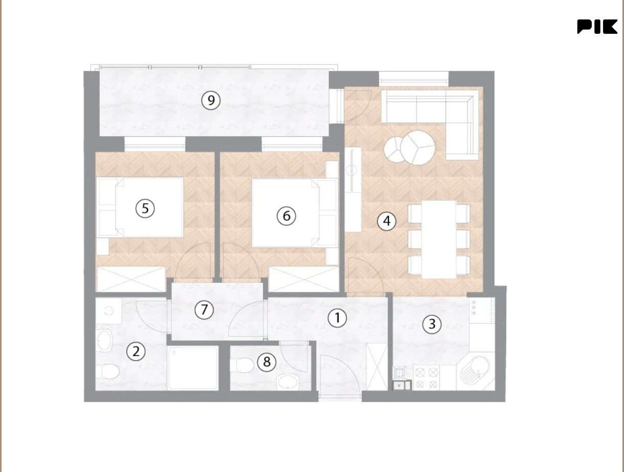 Trosoban stan 56 m2 - BORIK, Banja Luka - novogradnja 2