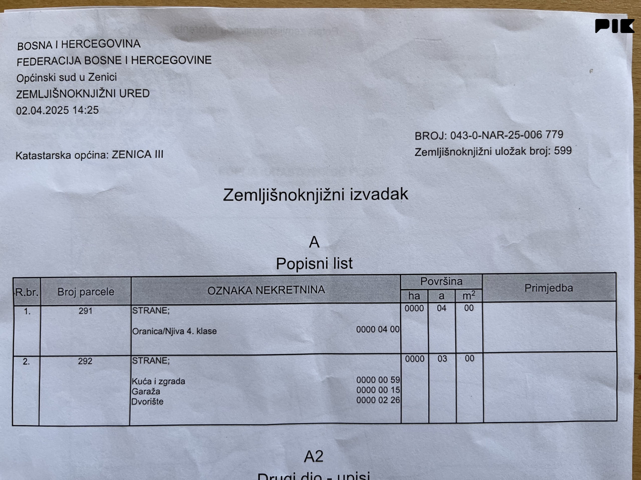 Zemljište Zenica 700m2 i kuća, GRADSKA ZONA, TOP LOKACIJA 2