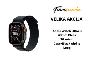 Apple Watch Ultra 3 49mm Black Titanium Case+Black Alpine Loop
