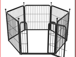 Ograda, boks za štenad, pse, visina 80 cm, 6 panela, metalna