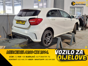 DIJELOVI MERCEDES A KLASA A200 2.2 DIZEL 2014 MJENJAC MOTOR 651