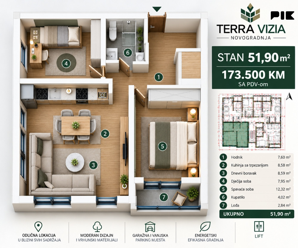 Trosoban Stan 51m2 Istočno Sarajevo