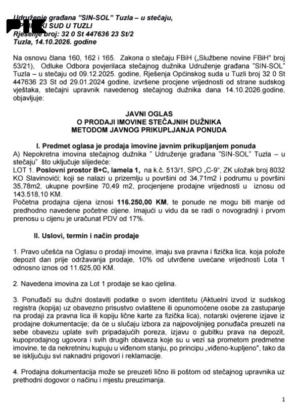 Poslovni prostor Tuzla