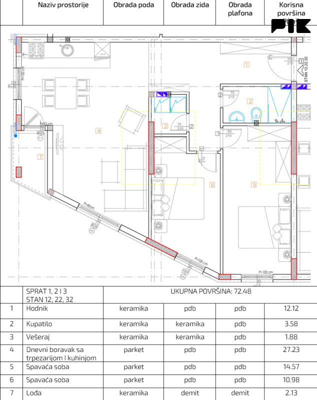 Stanovi i apartmani Bijeljina 73m2 2