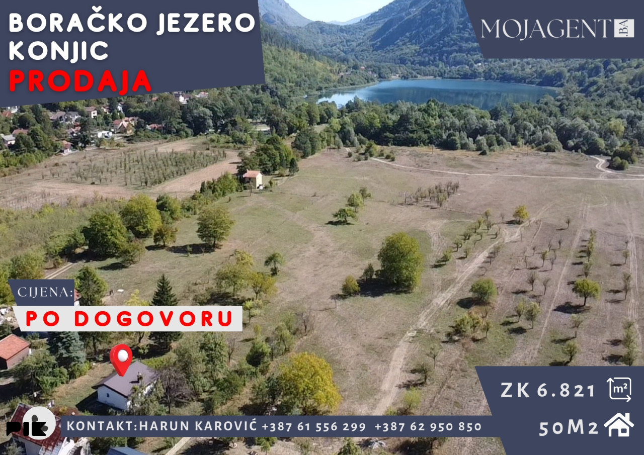 VIKENDICE I ZEMLJIŠTA - BORAČKO JEZERO - 6.821 m2 www.mojagent.ba