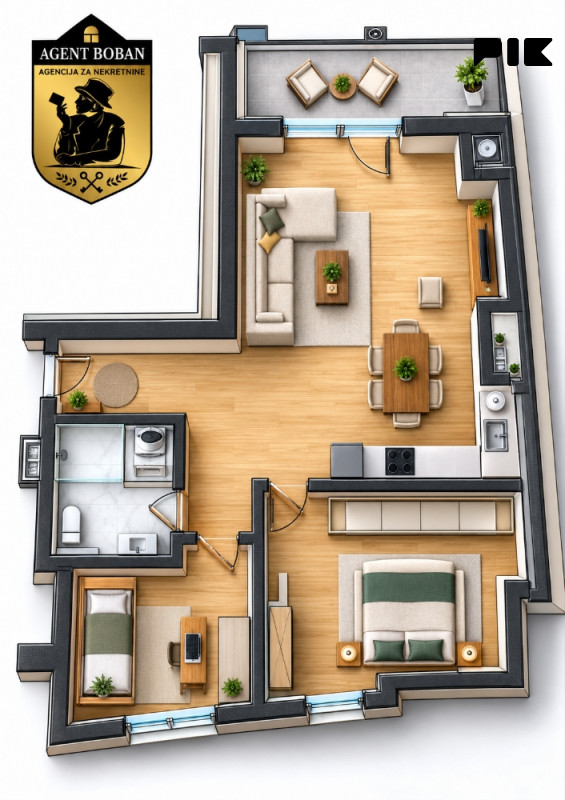 STAN SA 2 SP.SOBE, LAUŠ, 45,40m2