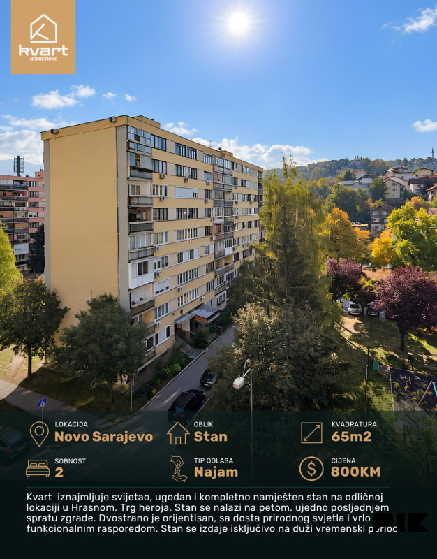 Stan Sarajevo - Novo Sarajevo | Kvart Nekretnine