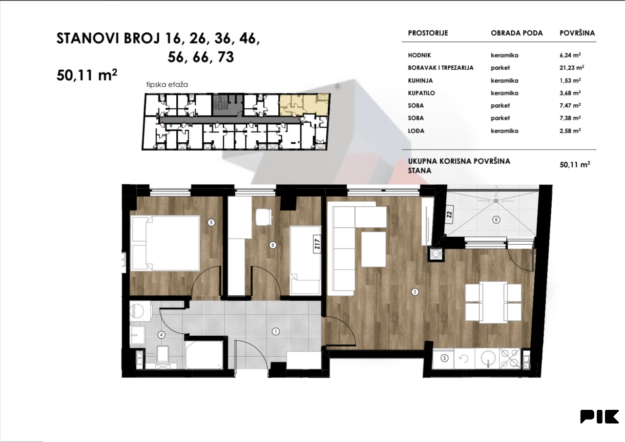 Stanovi 46m2 - 64m2 - Borik 2
