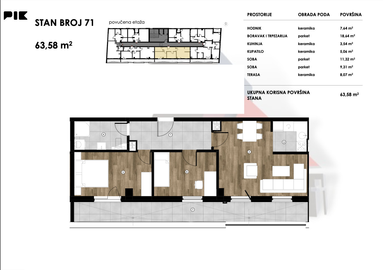 Stanovi 46m2 - 64m2 - Borik 3