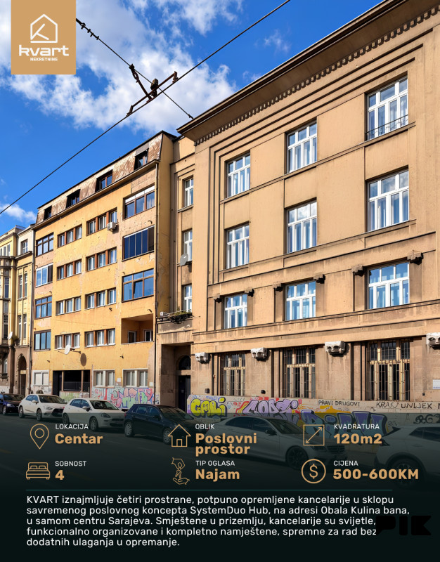 Poslovni prostori Sarajevo - Centar| Kvart Nekretnine
