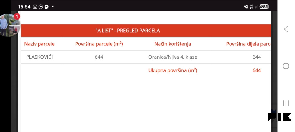 Zemljište Visoko - Plaskovici 1/1