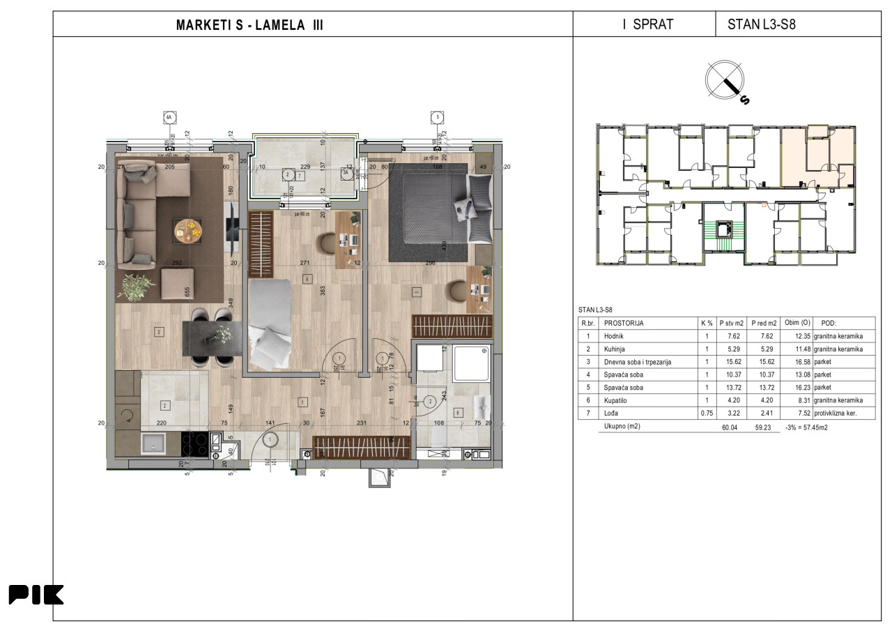 Stanovi i apartmani Banja Luka 57m2 2