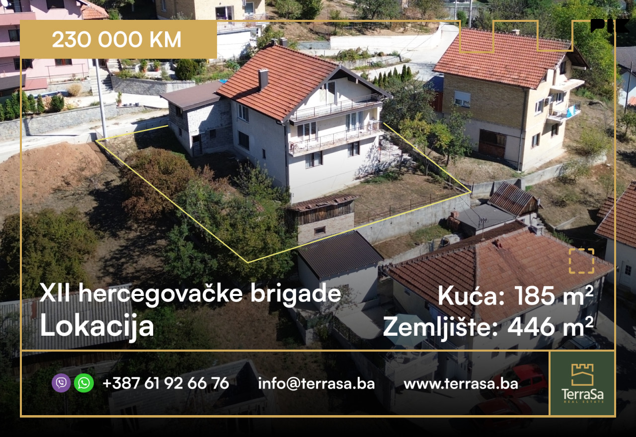 Kuća 185 m2/ XII hercegovačke brigade/ Hadžići