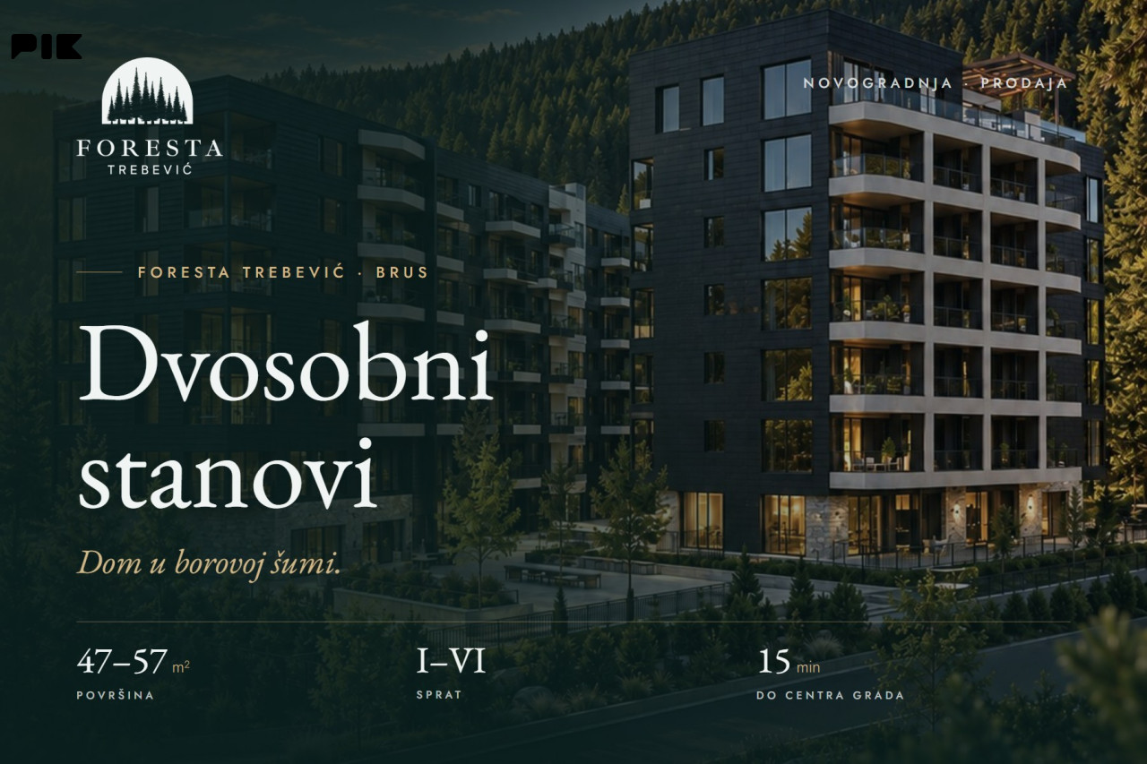 FORESTA TREBEVIĆ | Dvosobni stanovi | 47 m2 - 57 m2