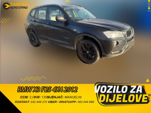 DIJELOVI BMW X3 2.0 DIZEL 2012 XDRIVE 4X4 MJENJAC MOTOR N47D20C