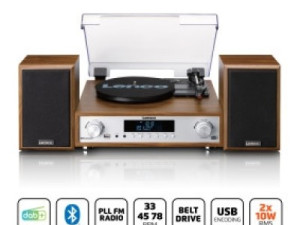 HiFi Stereo drveni gramofon DAB+ FM radio bluetoot LENCO MC-160WD