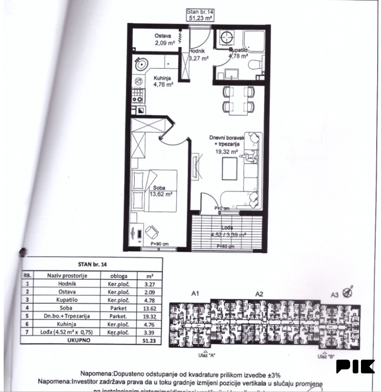 Stan -naselje Bulevar Stup Ilidža 51m2 2