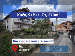 LOCUS: Kuća 270 m2 sa ostavom i garažom na prodaju Šip, Sarajevo