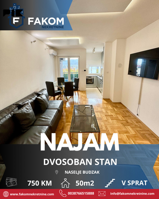 Iznajmljuje se namjesten dvosoban stan u naselju Budžak