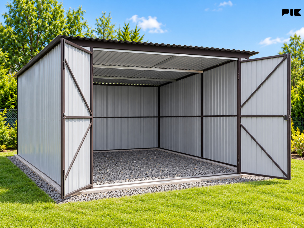 Montažni objekti MONTAŽNA LIMENA GARAŽA 3 x 5 m 2