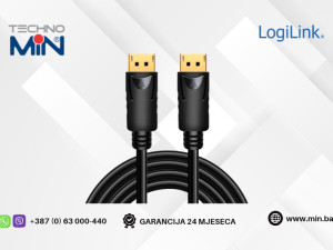 LogiLink DisplayPort 1.2 kabal M/M 2m 4K 60Hz, Crni