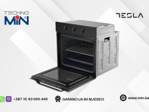 Tesla ugradbeni set rerna BO302MB 60cm, ploča HV6401MB 59cm Black