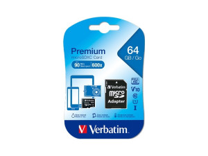 Memorijska kartica Verbatim 64GB, (C10) UHS-I, sa adapterom