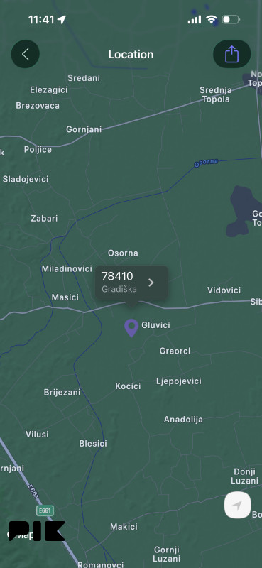 Plac za vikendicu u Romanovcima 2015 m2