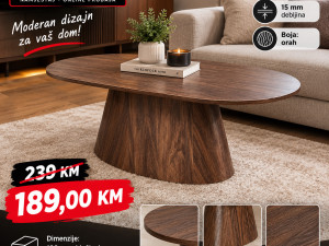 KLUB STOL ORAH 120x60x50 STOL ZA DNEVNI BORAVAK SMEĐI