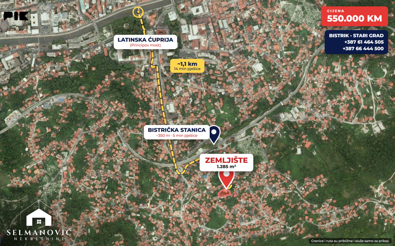 Zemljište 1285m2 - Bistrik, Sarajevo - Stari Grad